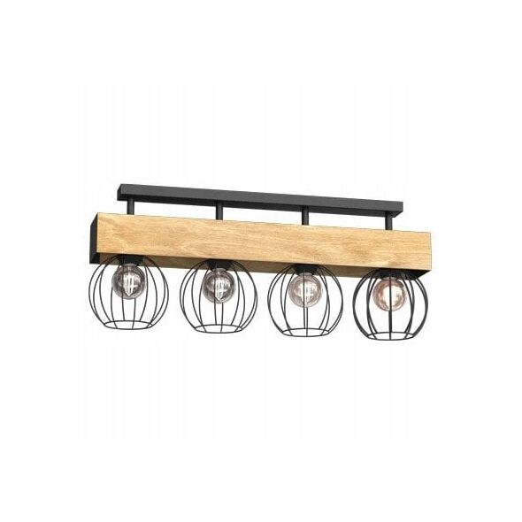 Luminex Menton 1639 πλαφονιέρα οροφής 4x15W E27 μαύρο/ξύλινο