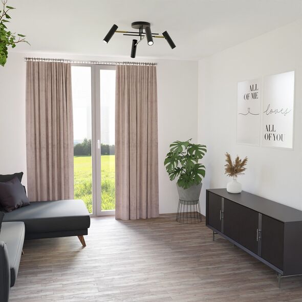 Luminex Axion 4323 πλαφονιέρα οροφής 4x8W GU10 μαύρο/χρυσό