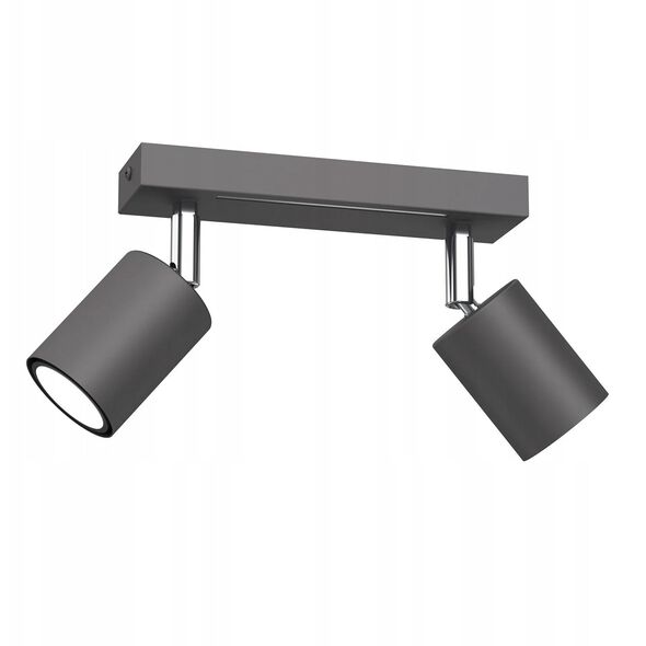 Λάμπα οροφής Luminex Striper 4464 listwa plafon 2x8W GU10 γκρι/χρώμιο