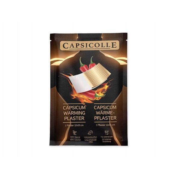 Θερμαντικό έμπλαστρο Capsicolle με φυσική καψαϊκίνη, 12x18 cm, συσκευασία 50 τεμ