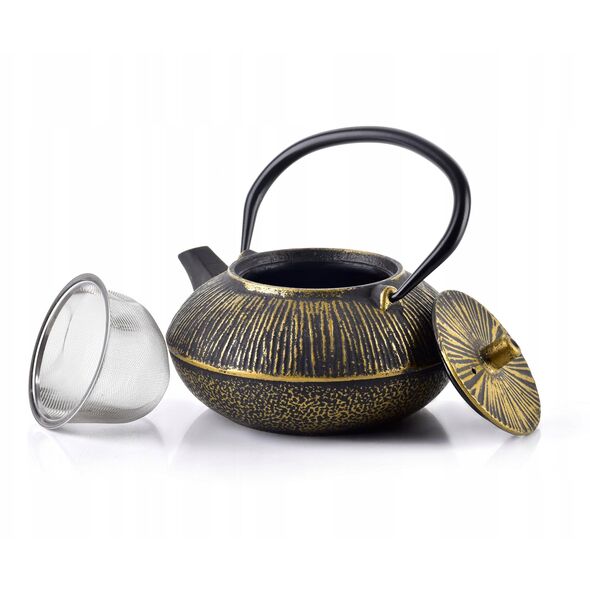 ΚΑΝΑΤΑ ALOR 800ml ΜΑΥΡΟ ΧΡΥΣΟ COOKINI 16x19xh16cm