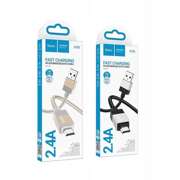 Καλώδιο USB A σε Micro USB HOCO 2,4A 1 m X110 χρυσό