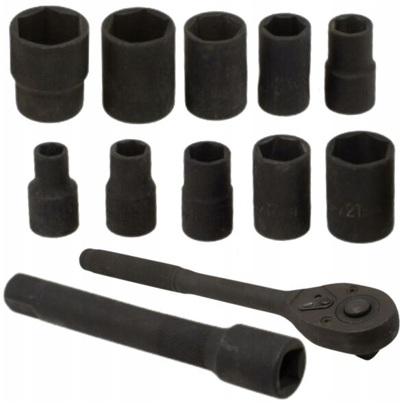 Σετ εργαλείων κρούσης 12 τεμ. 1/2" (εξάγωνα) (10-24mm)