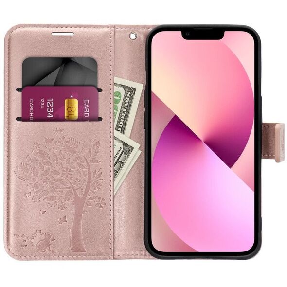 Θήκη βιβλίου MEZZO για SAMSUNG A36 5G δέντρο ροζ χρυσό