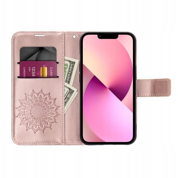 Θήκη βιβλίου MEZZO για SAMSUNG A26 5G mandala χρυσό ροζ