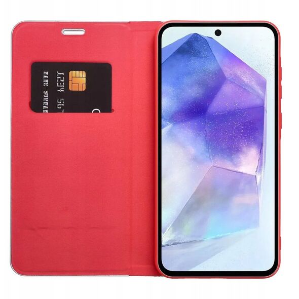 Θήκη LUNA Book Carbon για SAMSUNG A56 5G κόκκινο