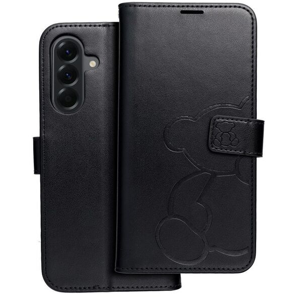 Θήκη Kabura MEZZO Book για IPHONE 16e (SE 4 2025) teddy bear μαύρο