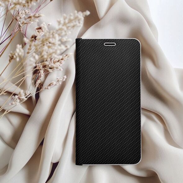 Θήκη LUNA Book Carbon για IPHONE 16e (SE 4 2025) μαύρο