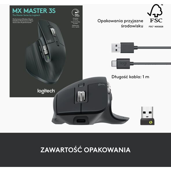 Mysz Logitech MX Master 3S Performance Graphite (910-006559)