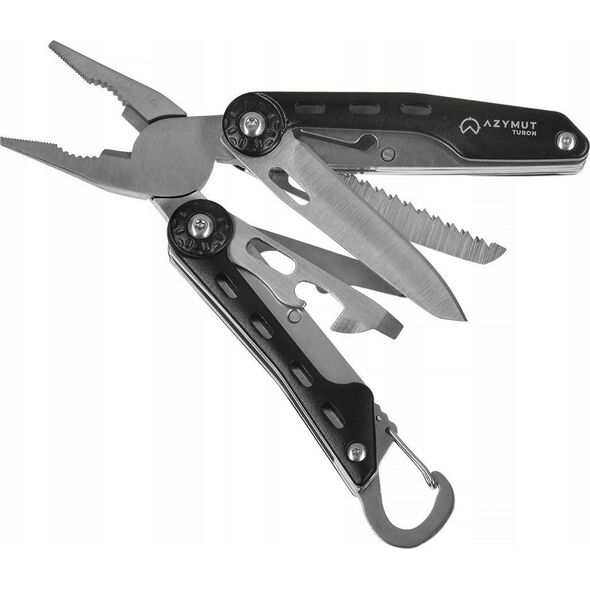 Azymut Multitool AZYMUT Turon - 10 narzędzi + karabińczyk +kabura do pasa (H-P224108)