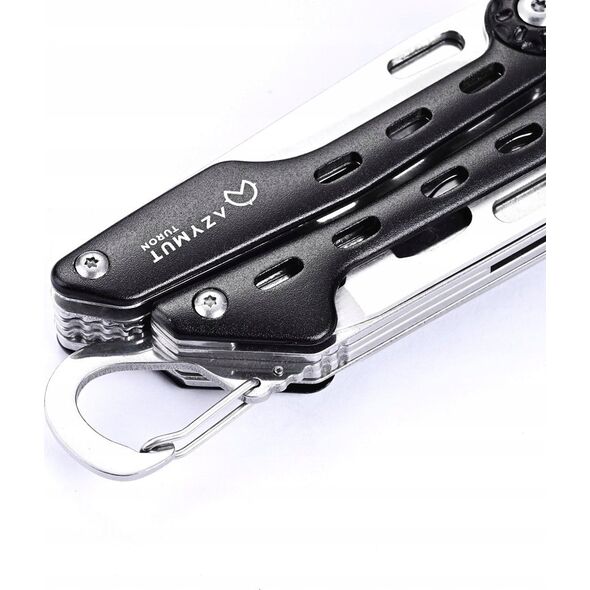 Azymut Multitool AZYMUT Turon - 10 narzędzi + karabińczyk +kabura do pasa (H-P224108)