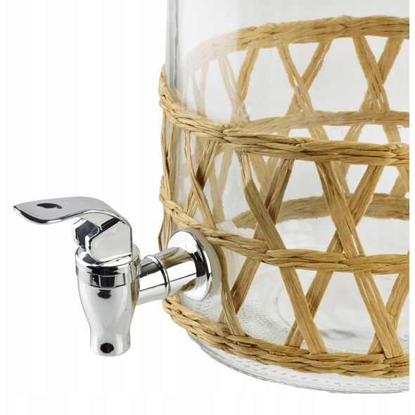 MODERN KITCHEN Γυάλινο βάζο με βρυσάκι 3,5L με πλέξη 11,4x16x25,6cm