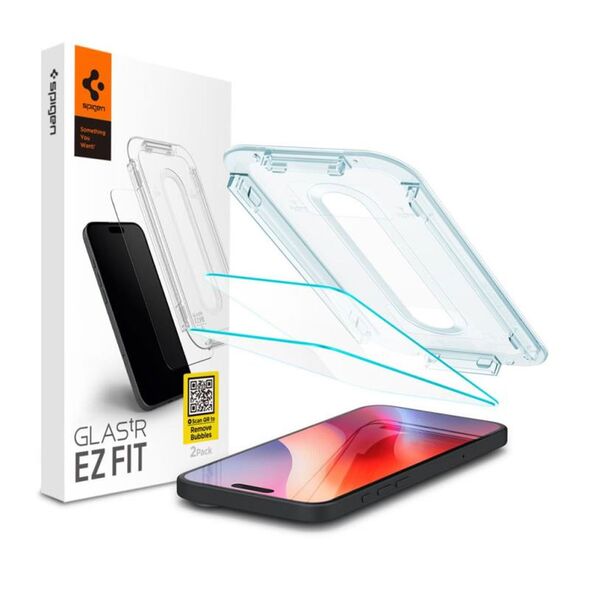 Tempered Glass Full Face Spigen Glas.tR EZ-FIT Apple iPhone 16 Pro Max Διάφανο (2 τεμ.) 8809971228510 8809971228510 έως και 12 άτοκες δόσεις
