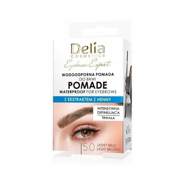 DELIA Eyebrow Expert αδιάβροχη πομάδα φρυδιών 5.0 ανοιχτό καφέ 7 g