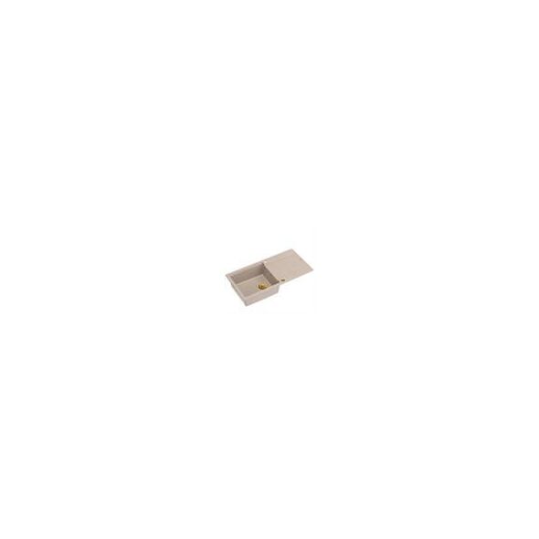 EVAN 146 XL GraniteQ νεροχύτης με σιφόνι Push 2 Open 1-θέσιο χωρίς αποστράγγιση (1000x500x210| θάλαμος 420x480) pearl beige / χρυσά στοιχεία