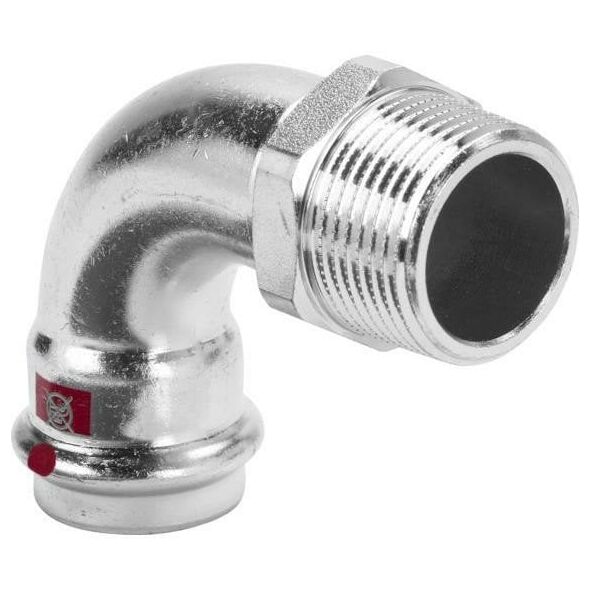 VIEGA Prestabo αγκώνας 3/4"x22 mm 90 μοίρες από μη κραματοποιημένο χάλυβα Μούφα / νίπελ, SC-contur
