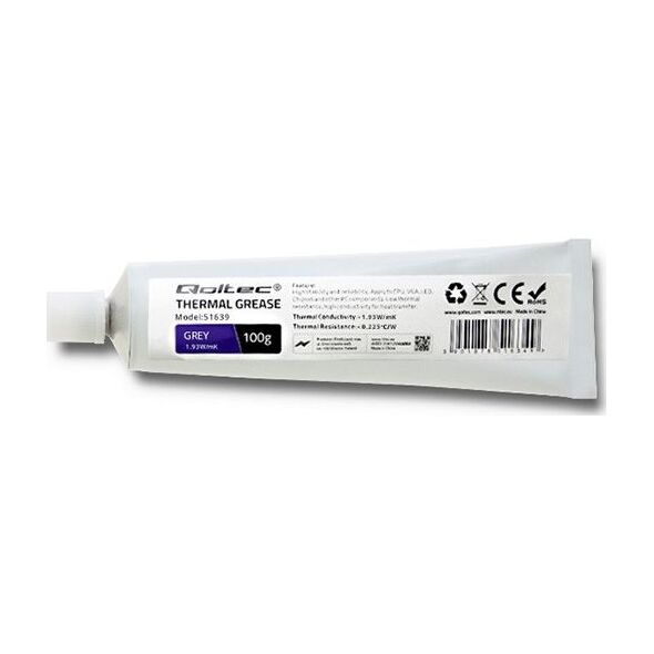 Pasta termoprzewodząca Qoltec Grey 100g (51639)