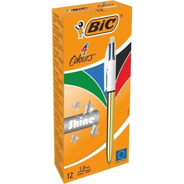 Bic Długopis 4 colours Shine gold BIC (12szt)