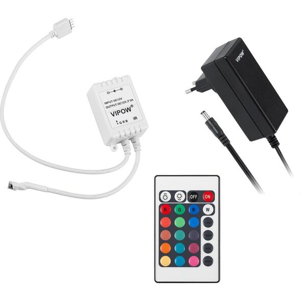 Taśma LED Vipow Zestaw oświetleniowy (sznur diodowy 150x5050SMD + zasilacz + kontroler kolorów)