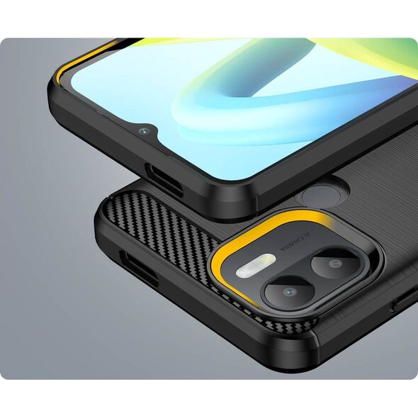 Hurtel Carbon Case etui do Xiaomi Redmi A1+ elastyczny silikonowy karbonowy pokrowiec czarne