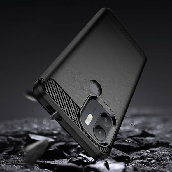 Hurtel Carbon Case etui do Xiaomi Redmi A1+ elastyczny silikonowy karbonowy pokrowiec czarne