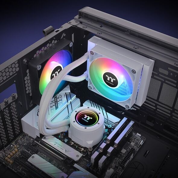 Chłodzenie wodne Thermaltake Thermaltake TH120 V2 ARGB Procesor Zestaw do chłodzenia płynami 12 cm Biały 1 szt.