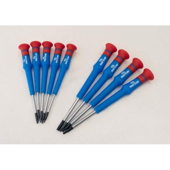 King Tony ZESTAW WKRĘTAKÓW PRECYZYJNYCH 9cz. TORX T4 - T20 x 40/50mm, PUDEŁKO PLAST. King Tony