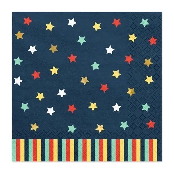 Party Deco Serwetki Gwiazdkigranatowe 33x33cm 12szt