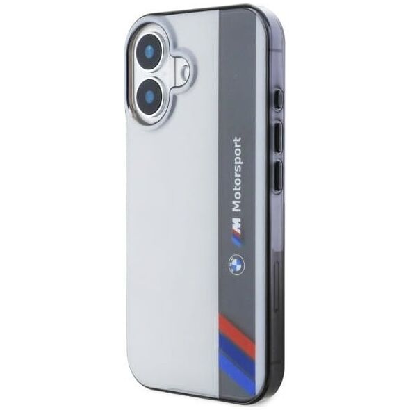 BMW BMW BMHCP16S23HTFEG iPhone 16 6.1" szary/grey hardcase Motosport IML Vertical Stripe