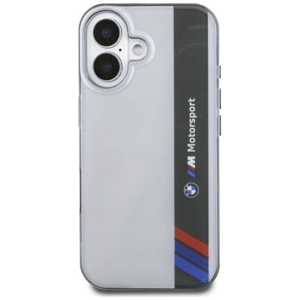 BMW BMW BMHCP16S23HTFEG iPhone 16 6.1" szary/grey hardcase Motosport IML Vertical Stripe