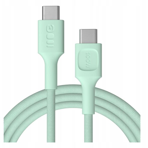 Καλώδιο USB-C 2m 100W Green Cell PowerStream Γρήγορη Φόρτιση PD Mint Green