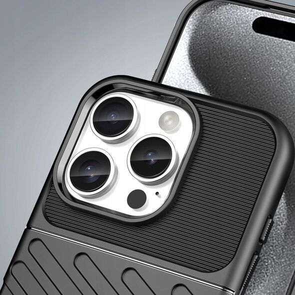 Θήκη Thunder Case για iPhone 16e σιλικόνη θωρακισμένη θήκη - μαύρο