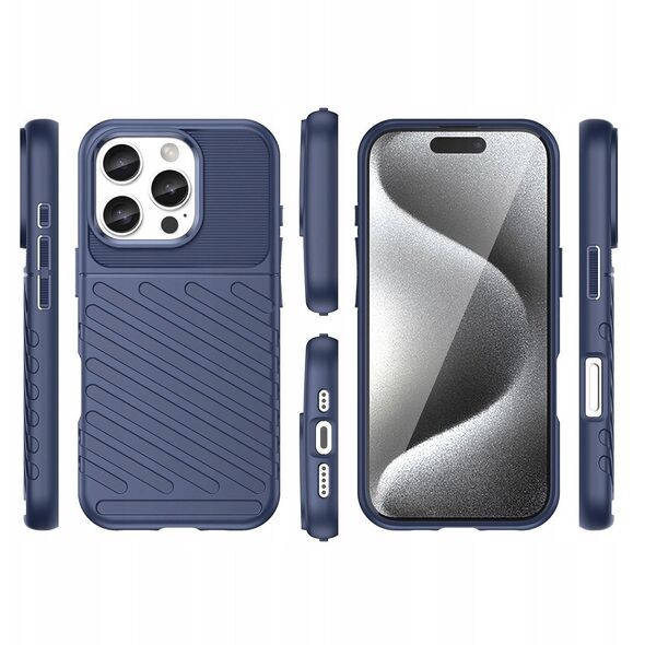 Θήκη Thunder Case για iPhone 16e σιλικόνη θωρακισμένη θήκη - μπλε