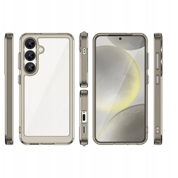 Θήκη Outer Space Case για Samsung Galaxy S25 Edge με ελαστικό πλαίσιο - ημιδιαφανές, μαύρο