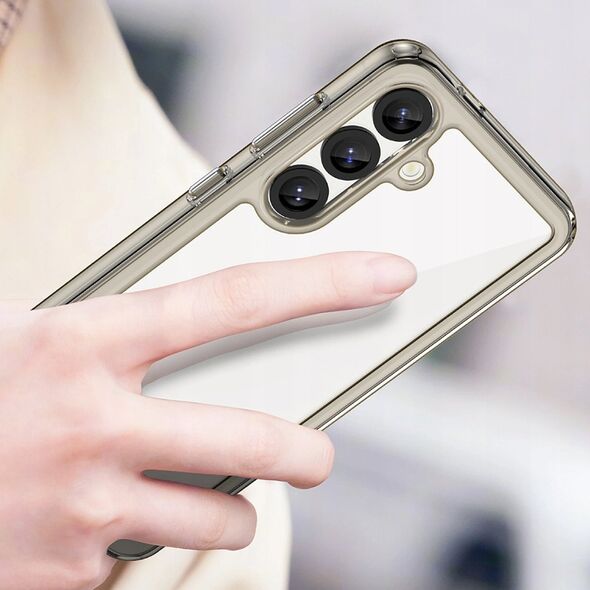 Θήκη Outer Space Case για Samsung Galaxy S25 Edge με ελαστικό πλαίσιο - ημιδιαφανές, μαύρο
