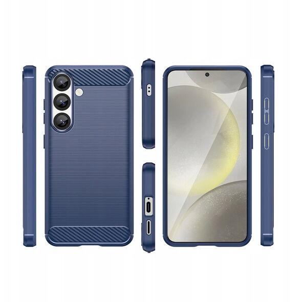 Θήκη σιλικόνης Carbon Case για Samsung Galaxy S25 Edge - μπλε