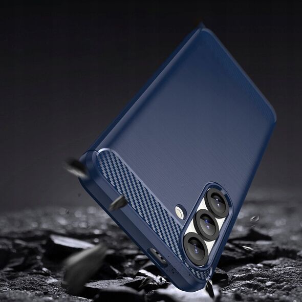 Θήκη σιλικόνης Carbon Case για Samsung Galaxy S25 Edge - μπλε