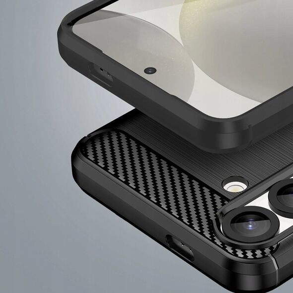 Θήκη σιλικόνης Carbon Case για Samsung Galaxy S25 Edge - μαύρο