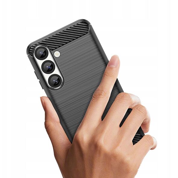 Θήκη σιλικόνης Carbon Case για Samsung Galaxy S25 Edge - μαύρο