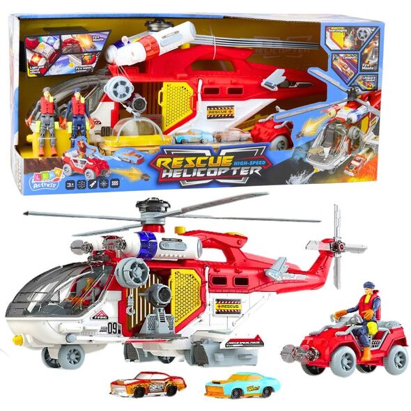Helikopter Ratunkowy Wielofunkcyjny Akcesoria Zestaw Światła Dźwięki LEAN Toys