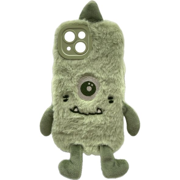 RealPower Flauschi 1,Πράσινο,φουντωτή θήκη κινητού iPhone 15