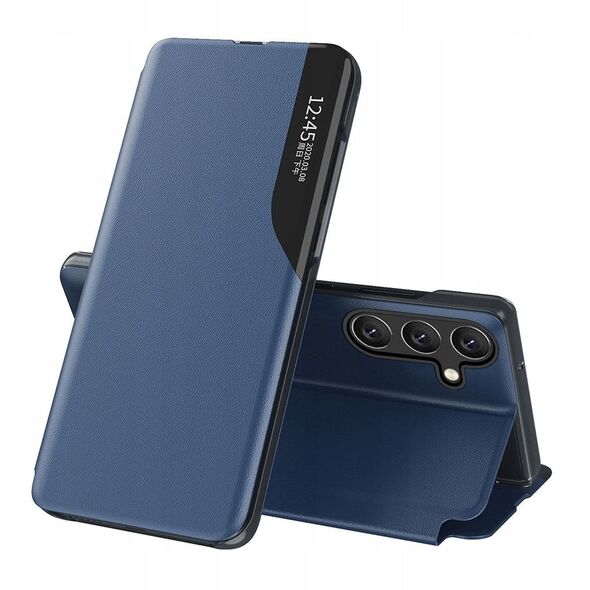Θήκη Eco Leather View Case για Samsung Galaxy S25 με πτερύγιο στήριξης - μπλε