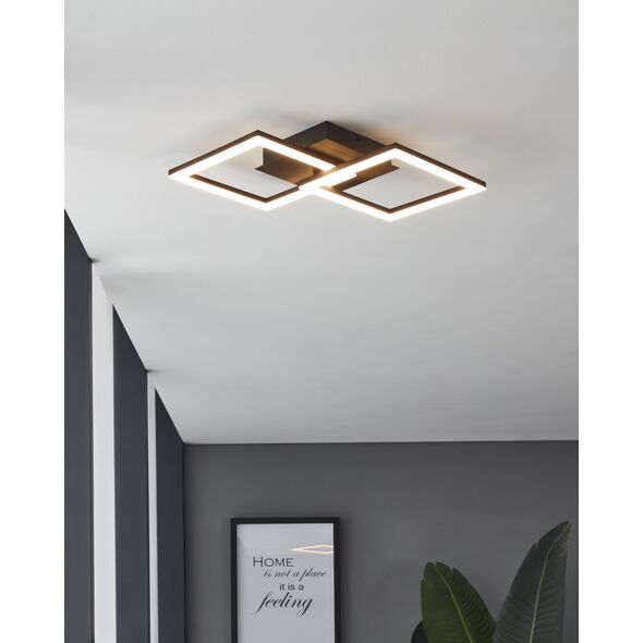Φωτιστικό οροφής LED EGLO RGBIC PLAFONIERA, 2x9.8W, RGB, 2100 lm, 525x310x80 mm, με τηλεχειριστήριο