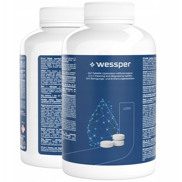 Wessper 2 σε 1 καθαριστικά και απολιπαντικά δισκία 200 τεμ. (WES078-200)