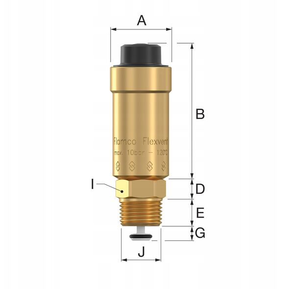 Αυτόματος αεραγωγός FLAMCO Flexvent, 1/2", ver.