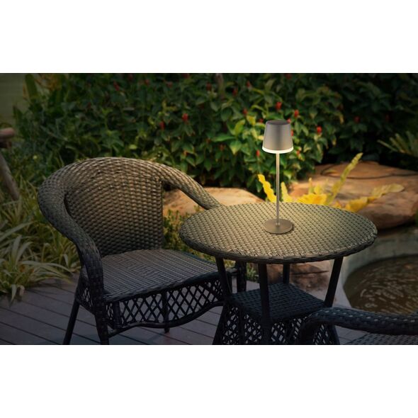 Table LED lamp GLOBO SOLAR, solar powered, IP44, 500lm, 3000K, anthracite