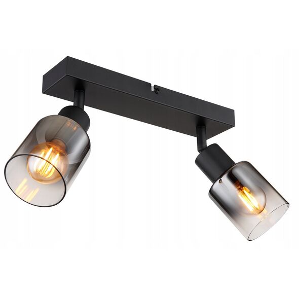 Προβολέας GLOBO HUBERTUS, 2 x E14, 40W, 230V, ματ μαύρο, 7 x 26 x 14 cm