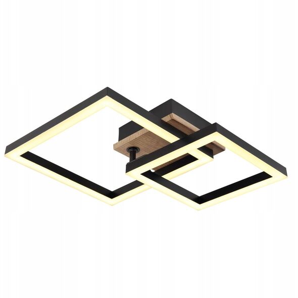Φωτιστικό οροφής LED GLOBO BARD, 15W, 3000K, 1550lm, ξύλο/μέταλλο, μαύρο ματ, 8x31x42cm