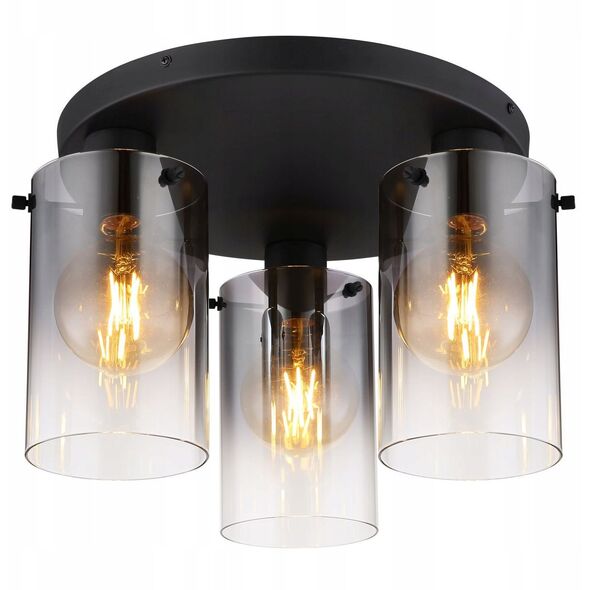 Φωτιστικό οροφής GLOBO FLORENTINA, 3x E27, 40W, 230V, μέταλλο, μαύρο χρώμα, o40.5x26 cm