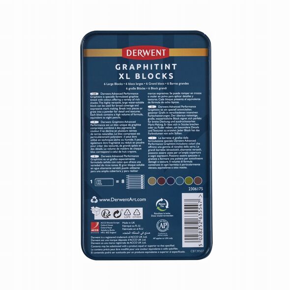 Derwent XL Graphitint Blocks 6 τεμ κουτί